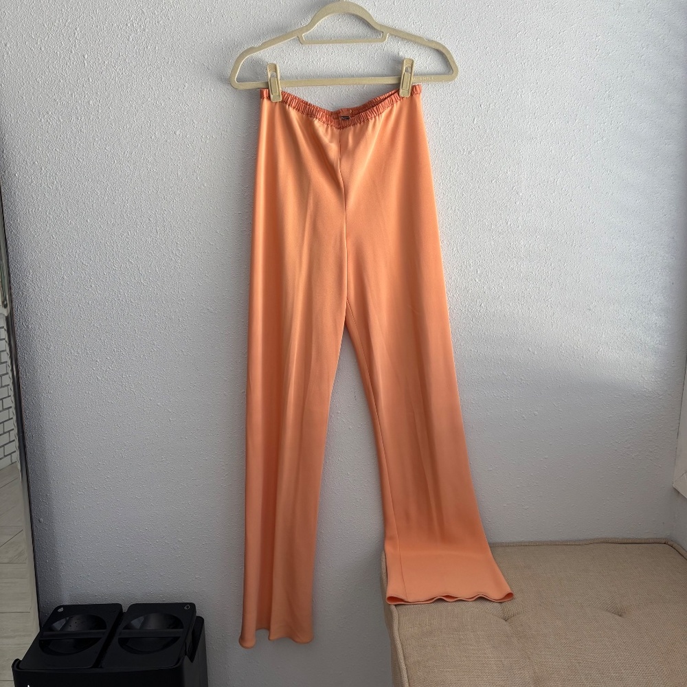 PETER COHEN ORANGE 100% SILK PANTS
